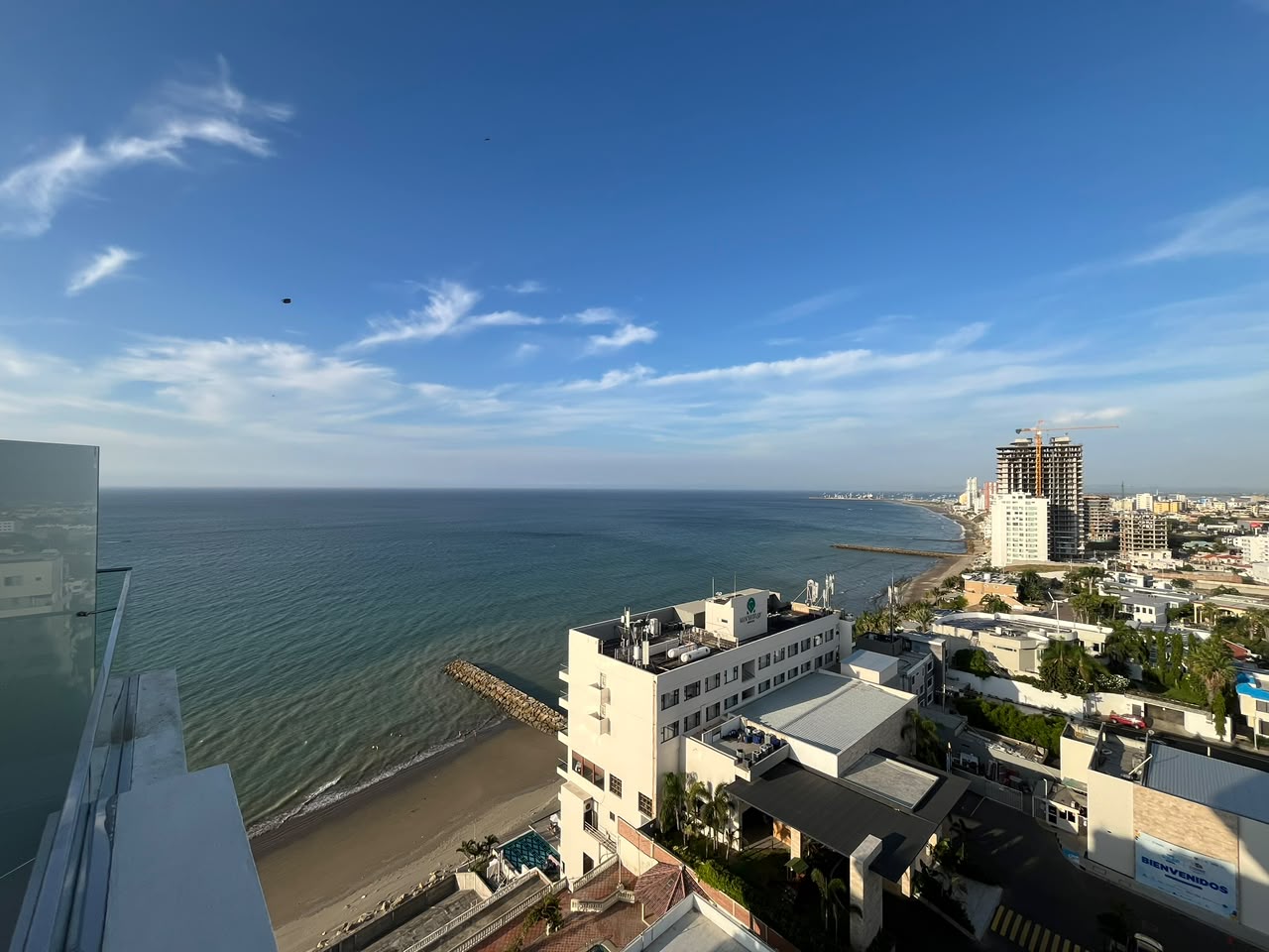 Panoramic Pacific Ocean and Manta coastline view from Poseidon Resort condo